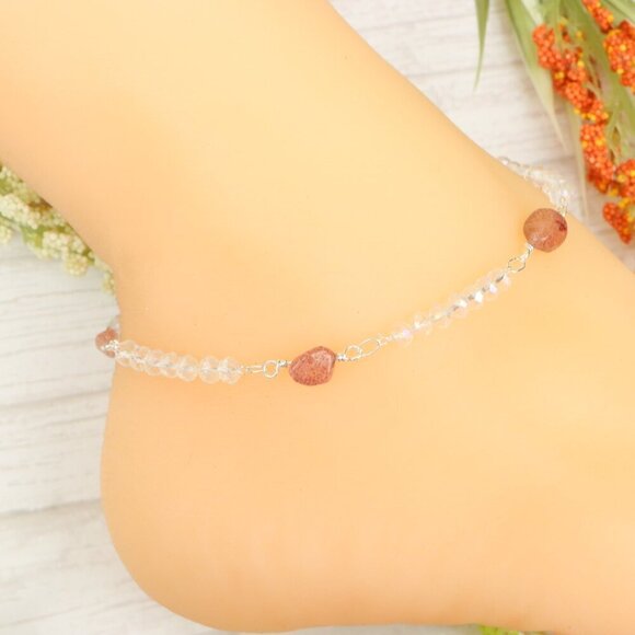 "Handmade Anklet – Elegant & Delicate Jewelry for Women | UNVRC1352 - Picture 7 of 10